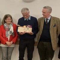 Vortragender Dr. Mosser mit Präsidentin Frau Dr. Moser und Prof. Dr. Thomas Stark